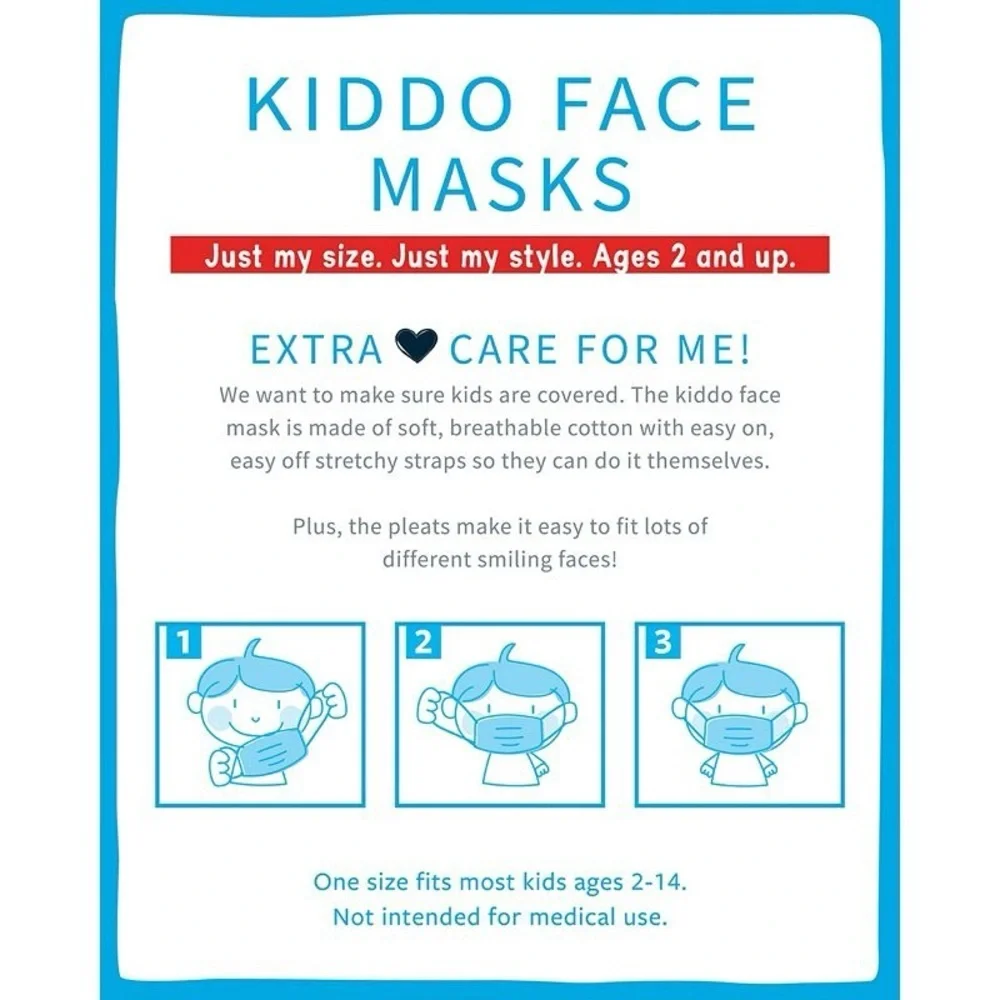 CARTER’S HEARTS/RAINBOWS WASHABLE CLOTH FACE MASKS - OS (NEW WITH TAGS) A14
